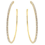 Hoops - Classic Traditional Crystal Gold Hoop