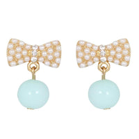 Drops - Colored Mini Pearls Gold Bow Drop
