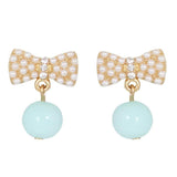 Drops - Colored Mini Pearls Gold Bow Drop