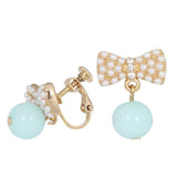 Drops - Colored Mini Pearls Gold Bow Drop