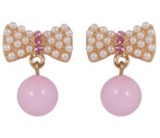 Drops - Colored Mini Pearls Gold Bow Drop