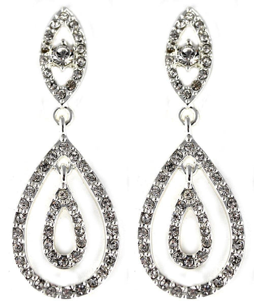 Drops - Silver Studded Crystal Double Drop Chandelier