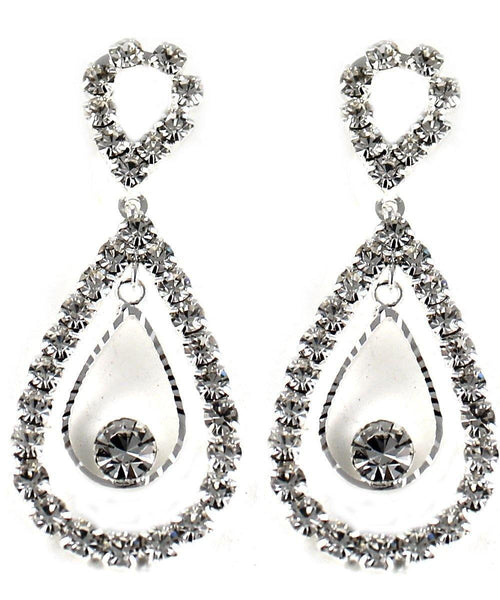 Drops - Studded Crystal Double Drop Chandelier Dangle Drop