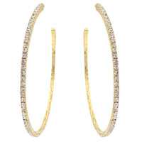 Hoops - Classic Traditional Crystal Gold Hoop