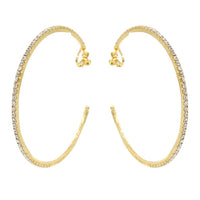 Hoops - Petite Traditional Crystal Gold Hoop