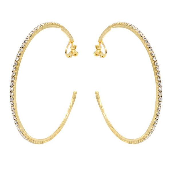 Hoops - Petite Traditional Crystal Gold Hoop