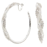 Hoops - Stunning Crystal Silver Braid Hoop