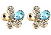 Studs - Colored Radiant Crystal Flower Stud