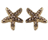 Studs - Gold Crystal Starfish Stud