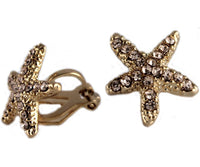 Studs - Gold Crystal Starfish Stud