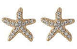 Studs - Gold Crystal Starfish Stud