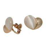 Studs - Gold Opal Heart Stud