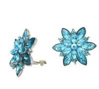 Studs - Large Colored Topaz Flower Cocktail Stud