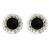 Studs - Large Vintage Onyx Crystal Cocktail Stud