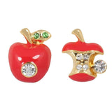 Studs - Swarovski Crystal Apple Eaten Stud Set